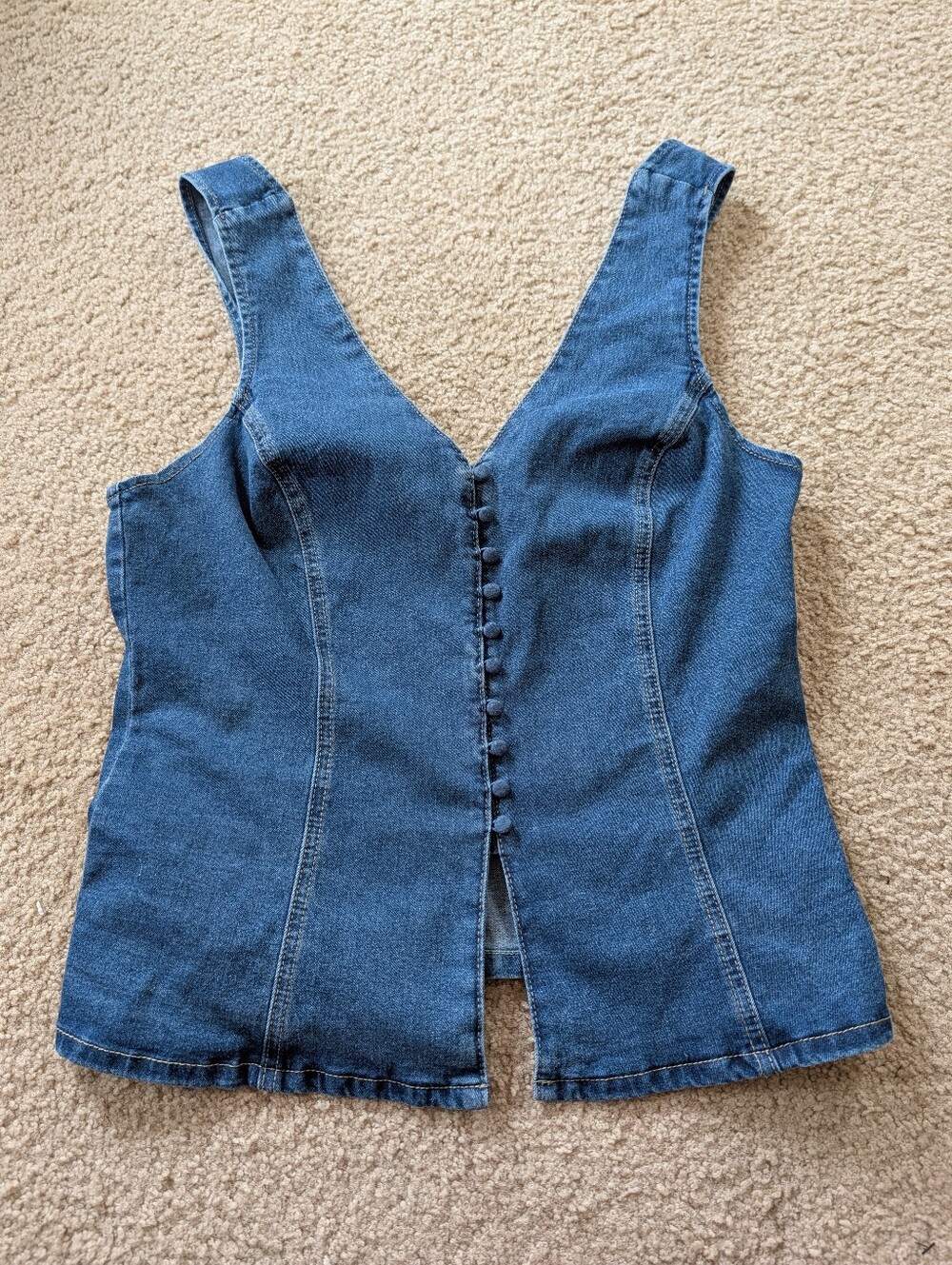 Emerson Lang V-neck Denim Vest Top